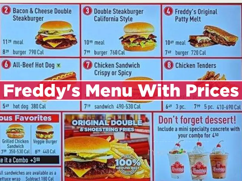 Freddy's Menu With Prices and Calories 2024